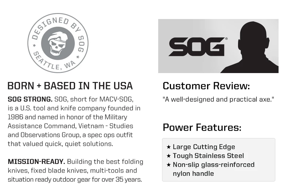 Description Picture 4 of itemSOG Voodoo Hawk Mini Hatchet Survival Sports and Outdoor Camping Axes Jungle Hunting Cutting Firewood Axe with sheath Hand Tools