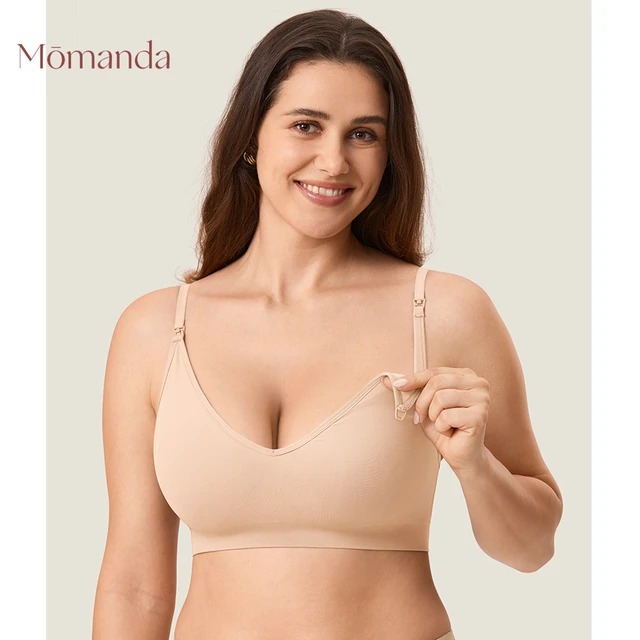 Momanda Women's Seamless Nursing Bra Ribbed Support Bralette Wireless  Pullover Non Padded Maternity Breastfeeding Sleep Bras - AliExpress