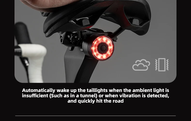 Bicycle Light Smart Bicycle Rear Light Auto Start Stop Brake Sense Waterproof LE