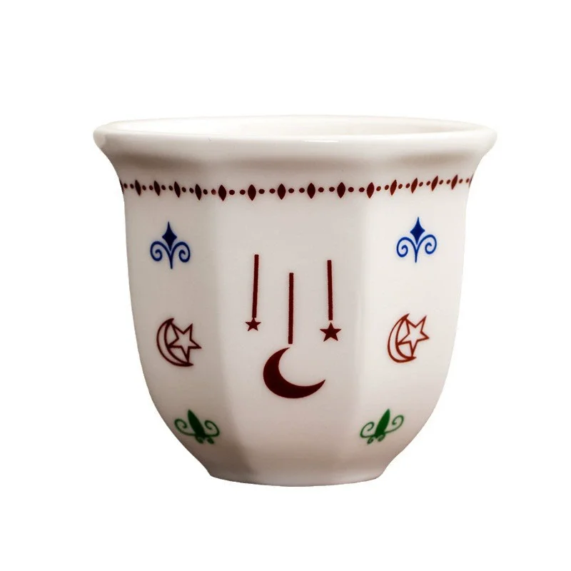 170/250ML Ceramic Coffee Cups Hand Held Latte Espresso Mugs Creative Home Stars Moon Pattern Anti-scald Cappuccino Teacup Gifts
