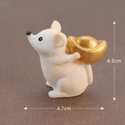 Yellow and Grey Mouse Figurine - Charming Resin Decor for Fairy Garden and Home Display (Yellow A3)