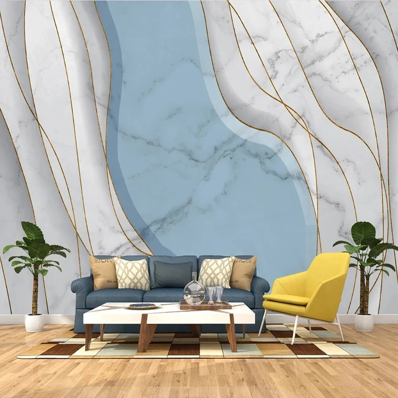 

Custom Mural Wallpaper Nordic Fashion Marble Geometric Lines Photo Wall Painting Study Living Room Home Decor Abstract Art Mural