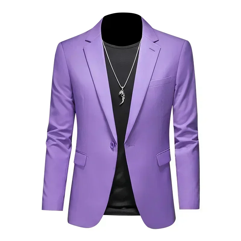 Fashion Men's Business Casual Blazer Black White Red Green Solid Color Slim Fit Jacket Wedding Groom Party Suit Coat M-6XL 4