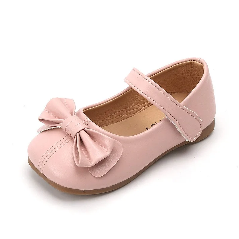 

CUZULLAA Spring Autumn Children Girls Elegant Butterfly-Knot Casual Shoes For Kids Girls Patchwork Hook & Loop Flats Size 21-30