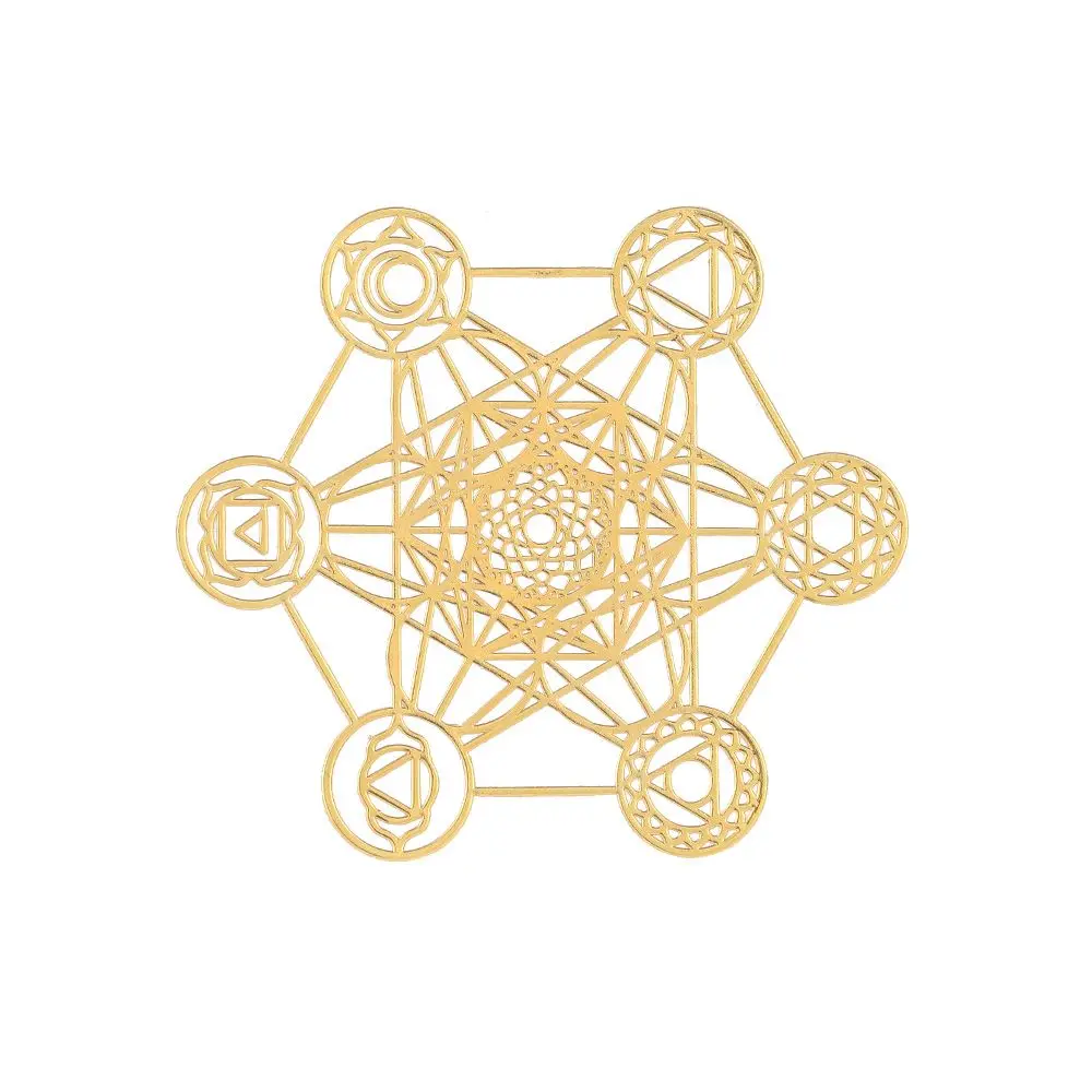 Sacred Geometry Gold Copper Metal Art Sticker for Crafting and Jewelry Making