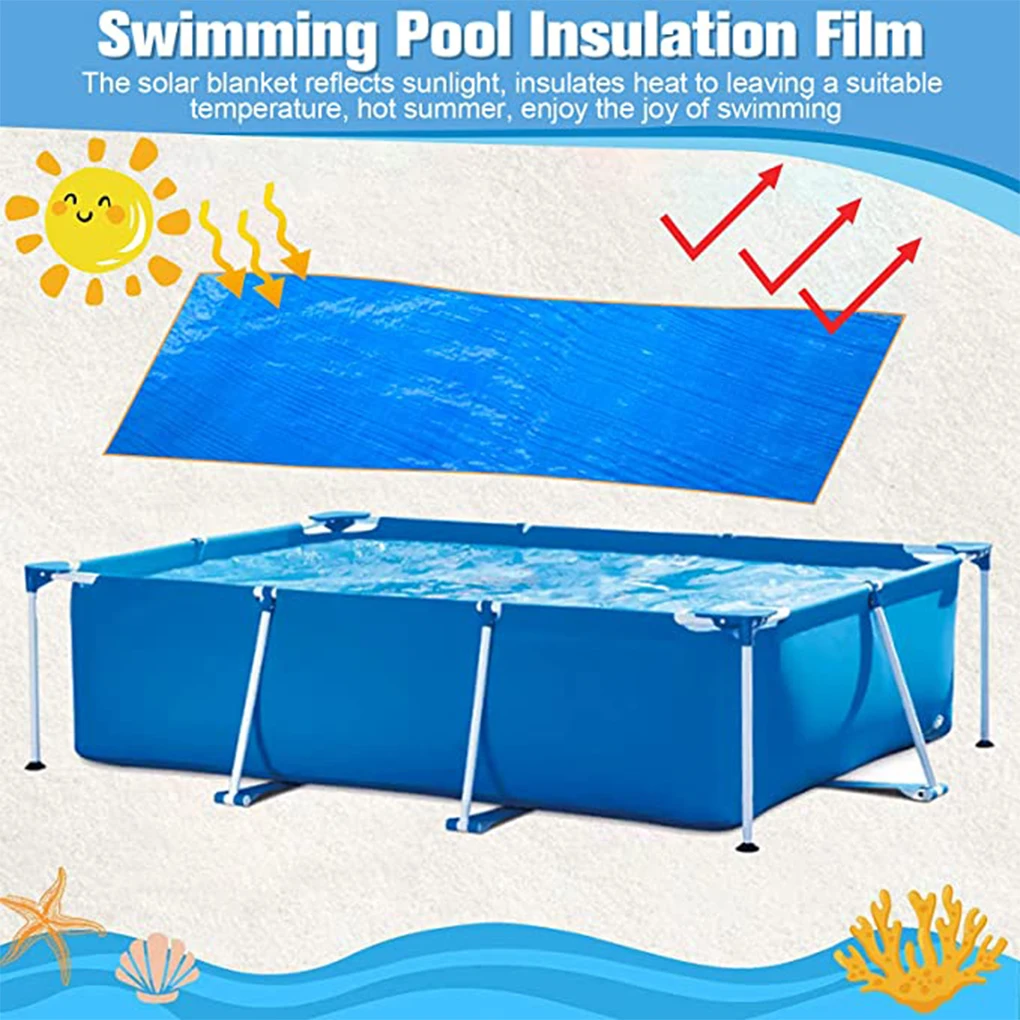 Swimming Pool Cover Rectangle Ground Pool Protector PVC Waterproof Dust-proof Rain Cloth, 260x170cm