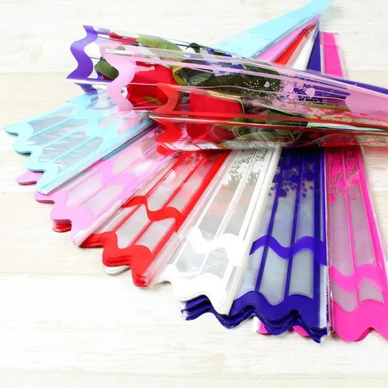 100 Sacchetti In Cellophane Trasparente Con Fiori - Per Bouquet, San Valentino, Matrimoni E Regali - Foto 11