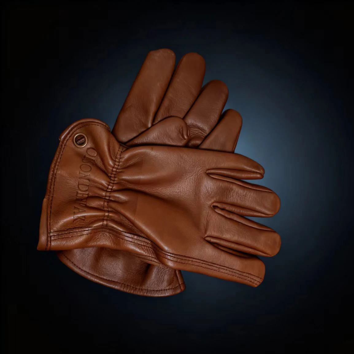 Premium Brown Leather Cowhide Work Gloves with Faded Effect