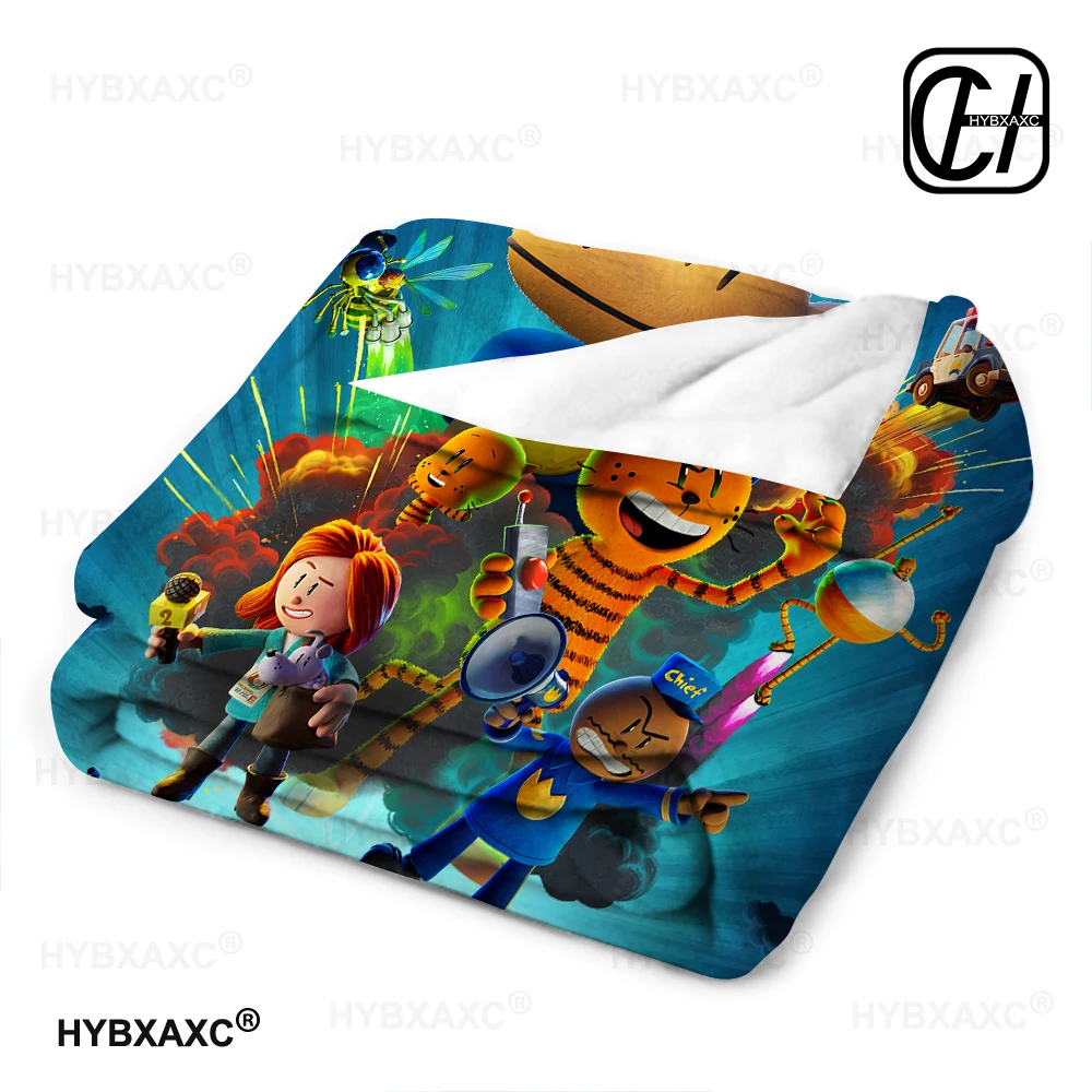 Dogman and Cat Coral Fleece Plush Throw Blanket Manga Comic Dog Man Blanket for Sofa Outdoor Lightweight Bedding Throws 6