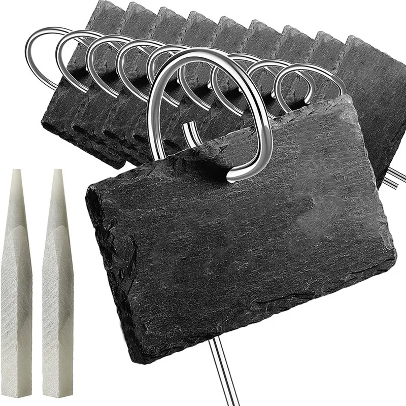 

HOT-10Pcs ярлыки для растений, природный шифер, маркеры для растений ярлыки для сада, ярлыки с бонусными ручками, устойчивые к атмосферным воздействиям, многоразовые