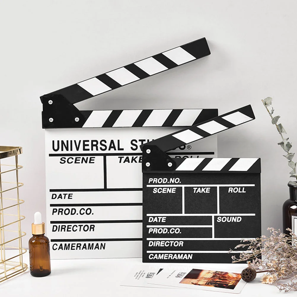 Board Directors Clapboard Movie Film Clapper Ornaments Clapperboard Wooden Slate Dry Erase Movie Film Action Slate Clap wooden blackboard wooden chalkboard