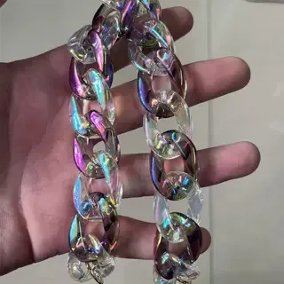 Colorful Resin Chains for Womens Bag Shoulder Strap Acrylic Chain Purse Replace Handle Handbag Parts Hardware Accessories