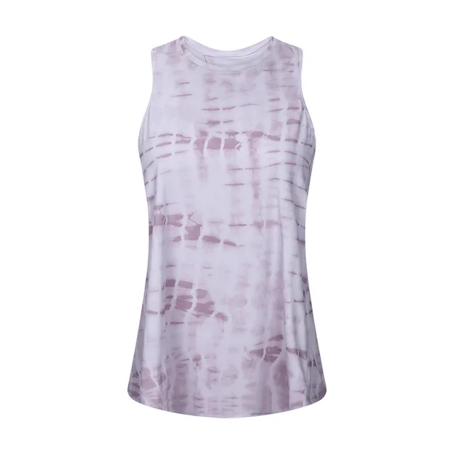 Solid Color Fitness Women Tank Top Back Strap Yoga Shirt Vest Loose-fitting Blouse Gym Clothe Breathable Quick-drying Sportswear Star powder