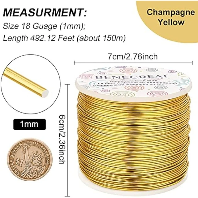 Wholesale BENECREAT 18 Gauge (1mm) Aluminum Wire 492FT (150m