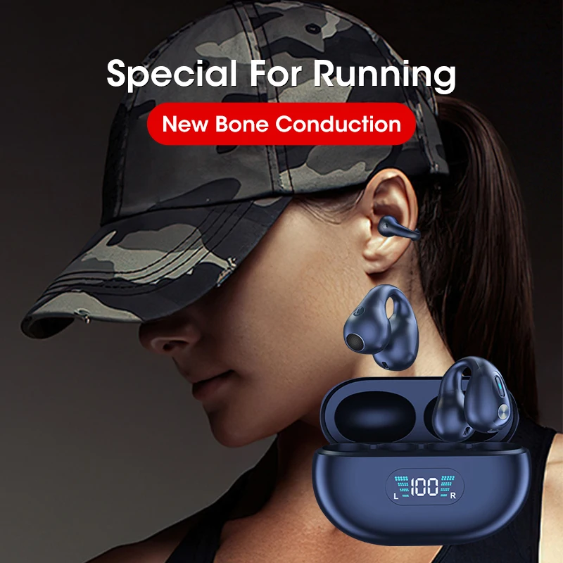 Nuovo Tws Per Ambie Sound Earcuffs Ear Bone Conduction Earring Auricolari Bluetooth Wireless Cuffie Sportive Auricolari Per Telefoni