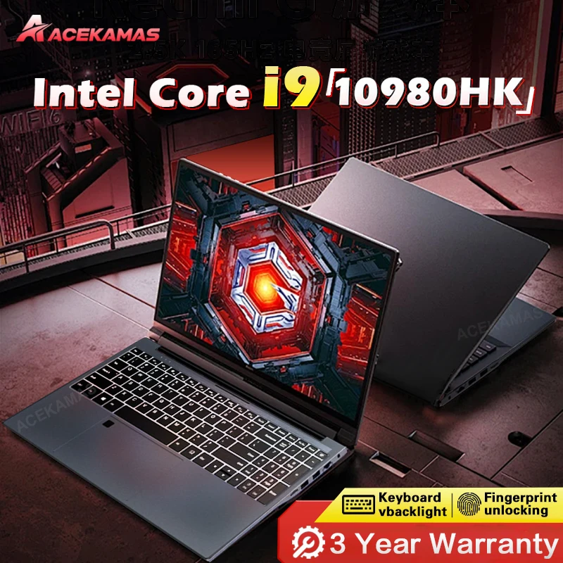 מחשב נייד למשחקים ACEKAMAS 15.6 אינץ' Intel Core i9 10980HK IPS 1920*1080 מחשב נייד גיימר 16GB RAM 1TB SSD Windows 11 Pro מחשב נייד למשרד
