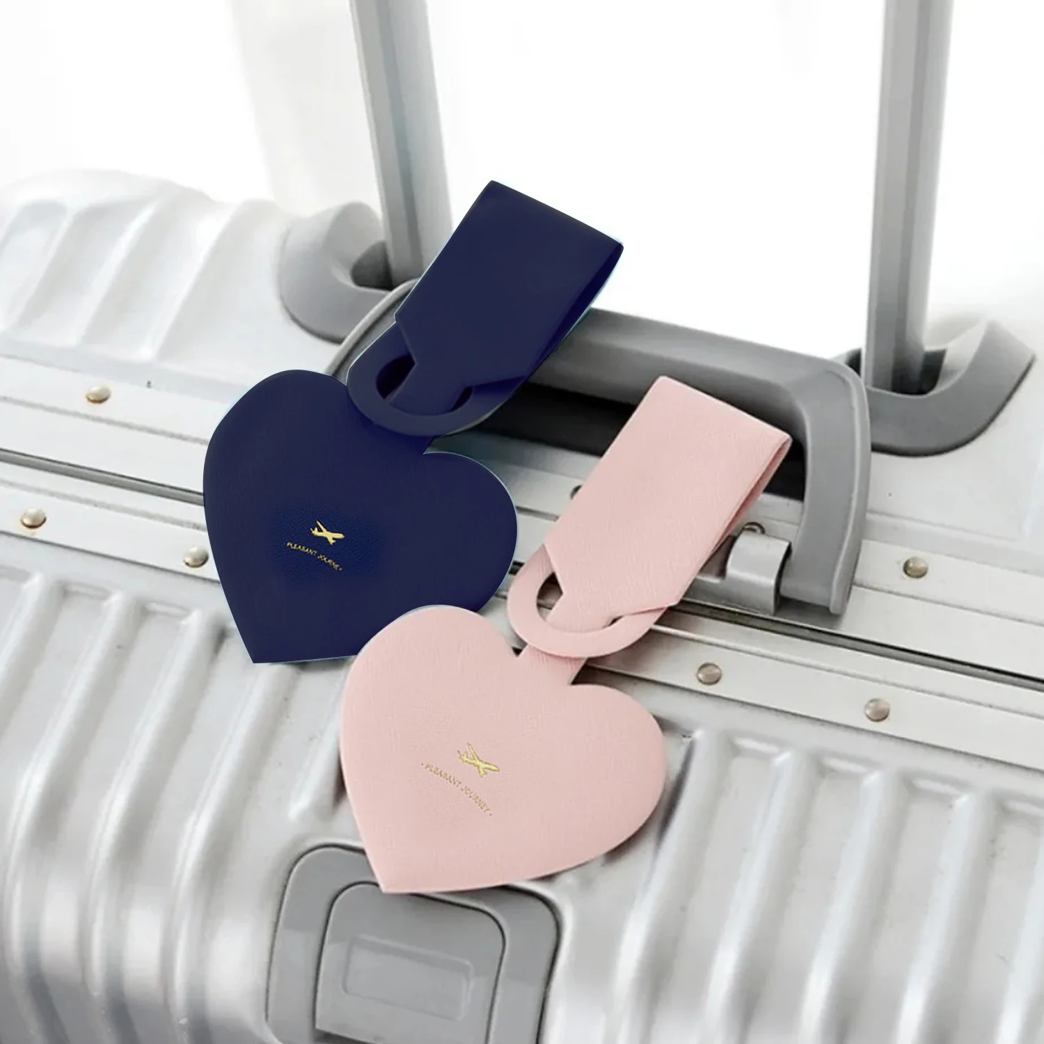 

Heart Shaped Love Luggage Tag Portable Travel Label PU Leather Suitcase ID Address Holder Letter Baggage Boarding Accessories