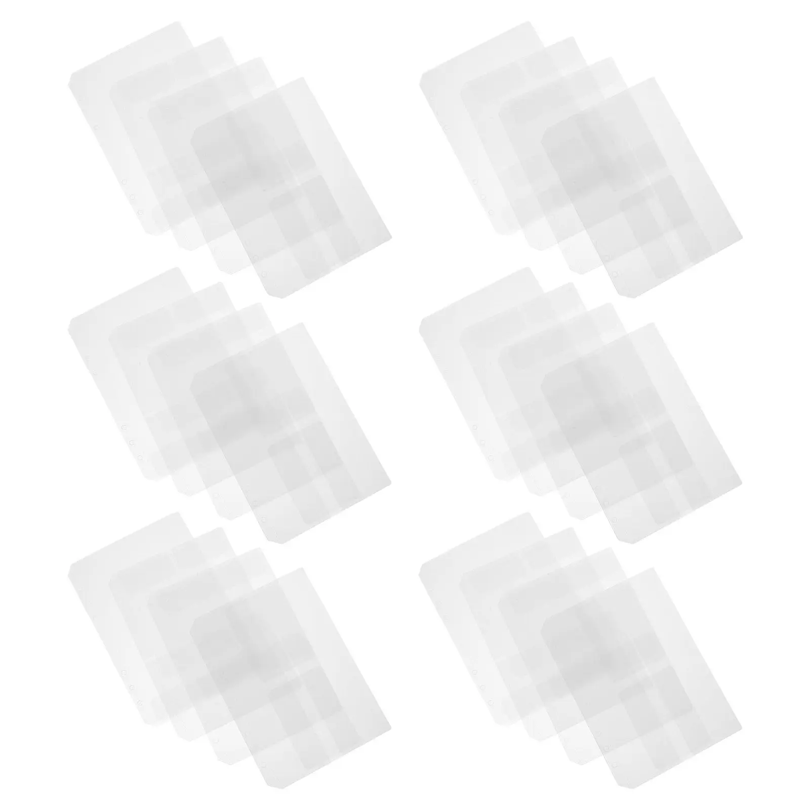 24Pcs 방수 바인더 포켓 투명 PVC 루스 리프 보관 파우치 A6 사이즈 노트..