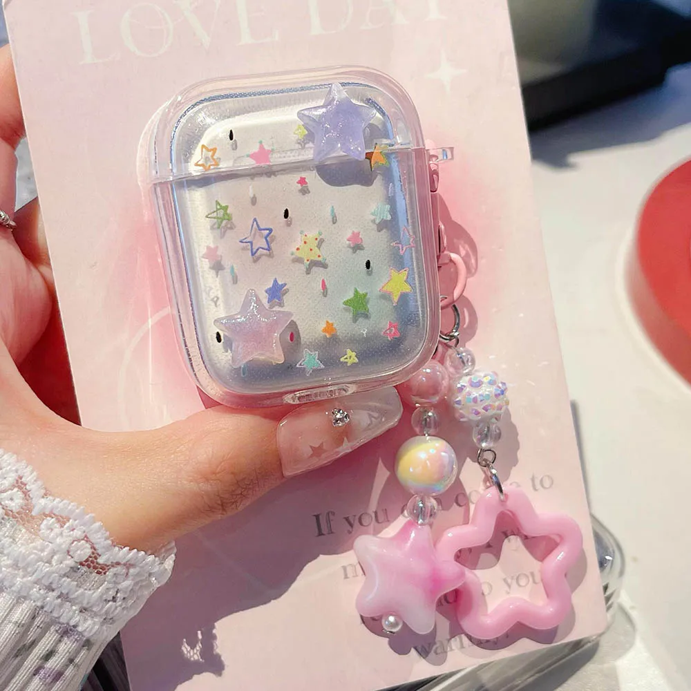 カラフルな星透明ケース AirPods 4 プロ 1 2 3 Pro2 空気ポッド