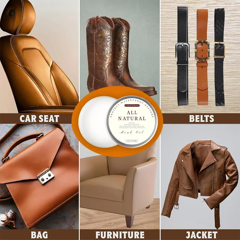 Leather Care Cream for Shoes Bags with Mink Oil