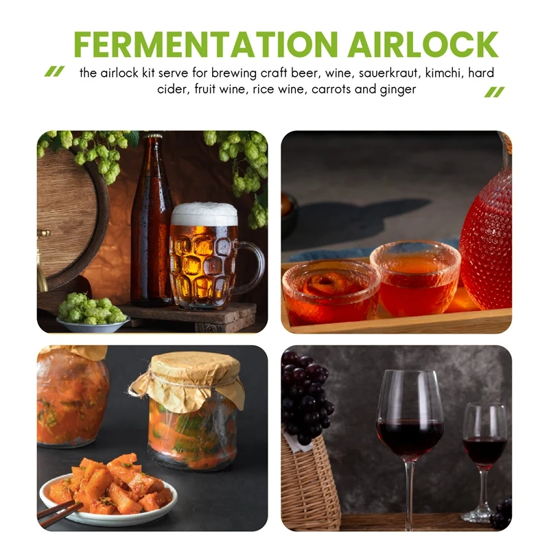 LUDA Airlocks For Fermenting,Fermentation Airlock With Silicone Grommet, For Preservation,Brewing,Beer, Wine, Sauerkraut