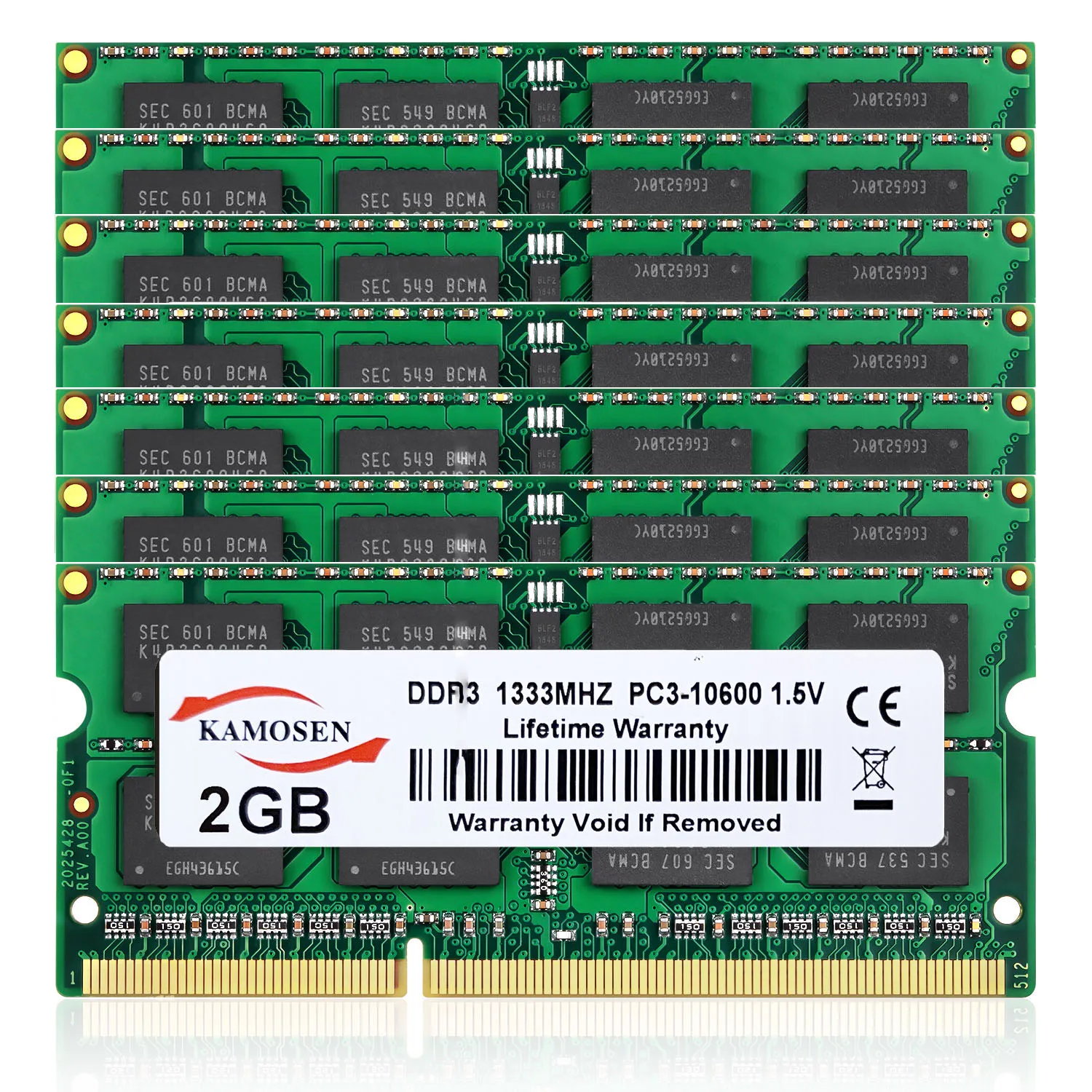 KAMOSEN 10x2GB DDR3 1333MHz PC3-10600 노트북 메모리 SODIMM 204 핀 RAM 1.5v 비 ECC