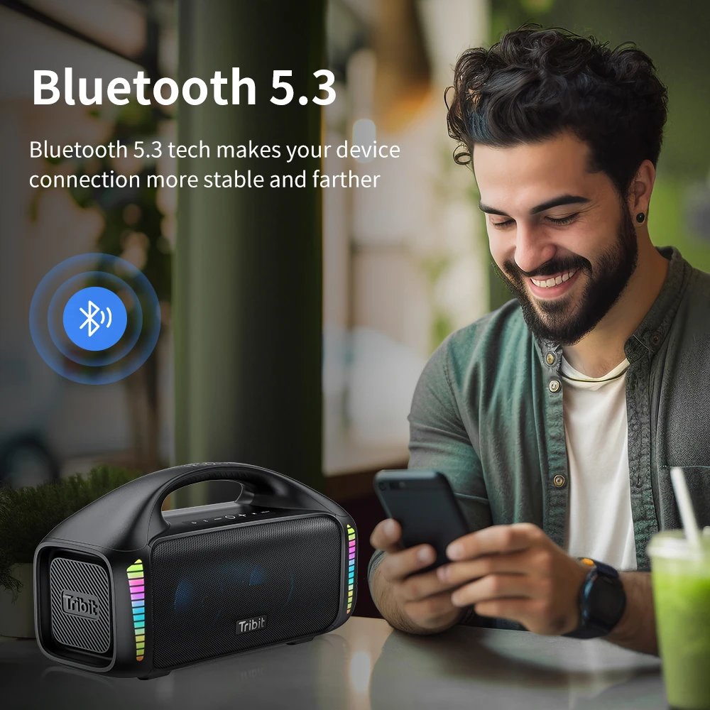 Tribit stormbox Robbantás Maroktelefon Bluetooth Beszélő, 90W hifi Döng vel xbass, IPX7 Vízhatlan esőköpény, ledes ligh, powerbank, Szokás Érzelmi intelligencia