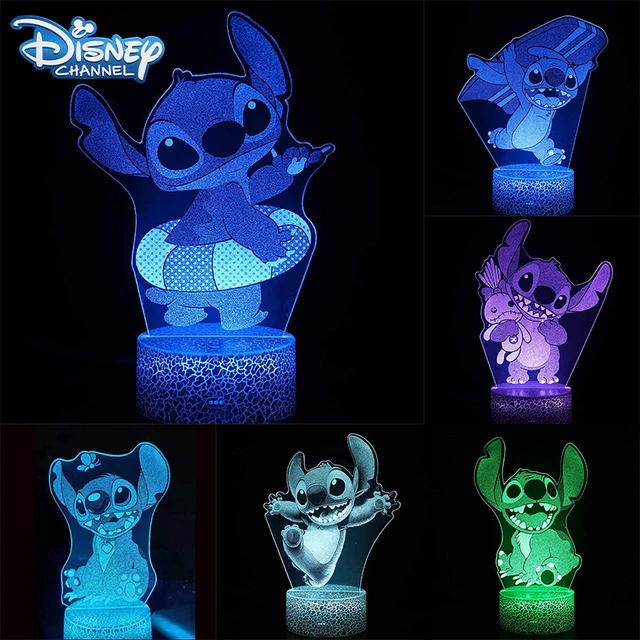 Lampe Stitch, veilleuse 3D avec 2 motifs et 16 couleurs lampe