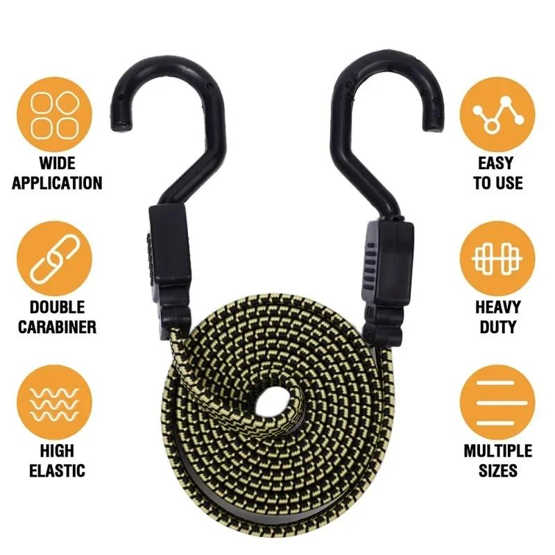Cargo straps Luggage strap Cargo tie down strap Tie down straps Lashing strap Bungee straps Elastic binding rope Bungee cord hooks Elastics Rubber Luggage Rope Cord Hooks Multifunctional Bicycle Binding Roof Rack Strap Fixed Band Hook Car Accessories