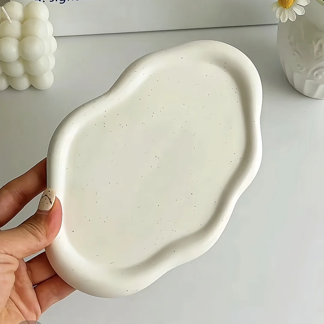 Silicone Mold Cloud Coaster Gypsum Tray Silicone Mold Concrete Plaster Flower Pot Base Tabletop Decoration Mould Cement Big Size