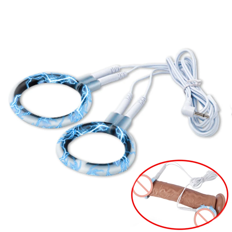 Electro Sex Toys Electric Sex Toys Varied Electro Bdsm Penis Ring Electrostimulator E-stim Chastity Cage Cock Ring Glans Trainer Men Electric Shock Sex Product Toy