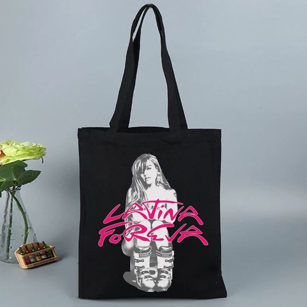 2025 Karol G TROPICOQUETA Merch Canvas Bag Shopping Canvas Shopping Tote Bag Shopper Bag Fans Gift 4