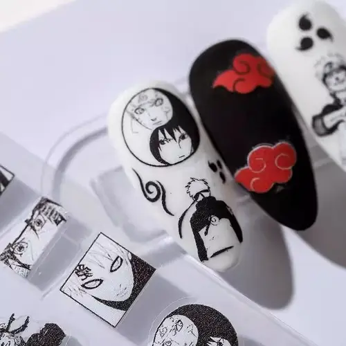 NARUTO Nail Stickers Uzumaki Naruto Hatake Kakashi Anime Peripheral Relief CP Co-branded Series DIY Cup Phone Case Sticker - Image 4