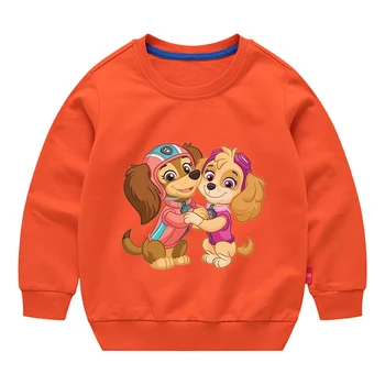 Paw Patrol Sweatshirt Cotton Kids Hoodies Cute Cartoon Crew Neck Tops Boys Girls Spring Holiday Party Clothes Long Sleved Tops 1