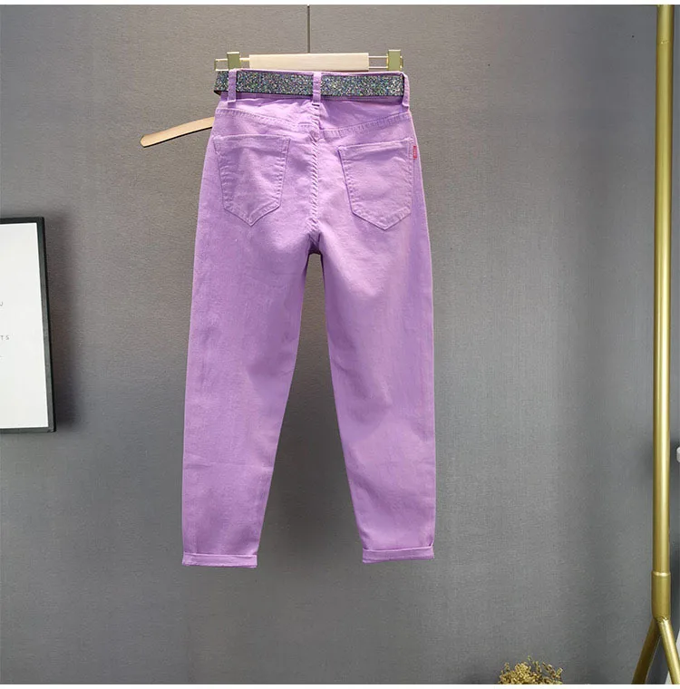 Calças de Brim de Cintura Jeans para Mulheres Alta Moda Feminina Diamantes Carta Soltas Tamanho Grande Estiramento Jeans Primavera Verão Denim Lápis Calças 4 Computers & Electronics