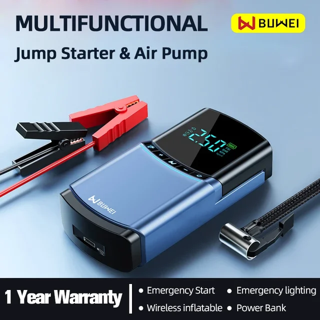BUWEI 업그레이드 자동차 점프 스타터 공기 펌프의 유용성 BUWEI 업그레이드 자동차 점프 스타터 공기 펌프의 유용성