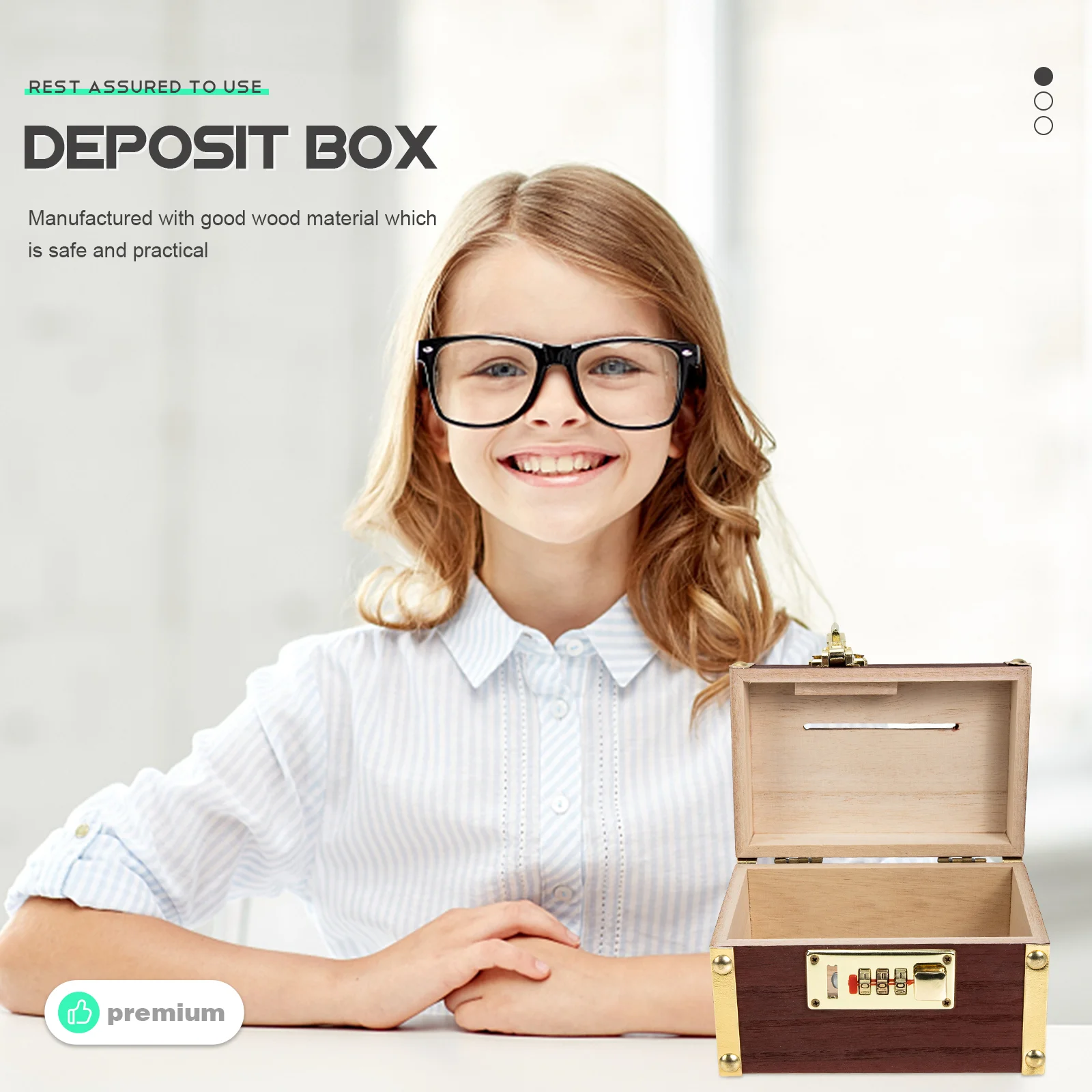 

Supvox Wooden Treasure Chest Vintage Decorative Box for Coins, Money, Jewelry and More