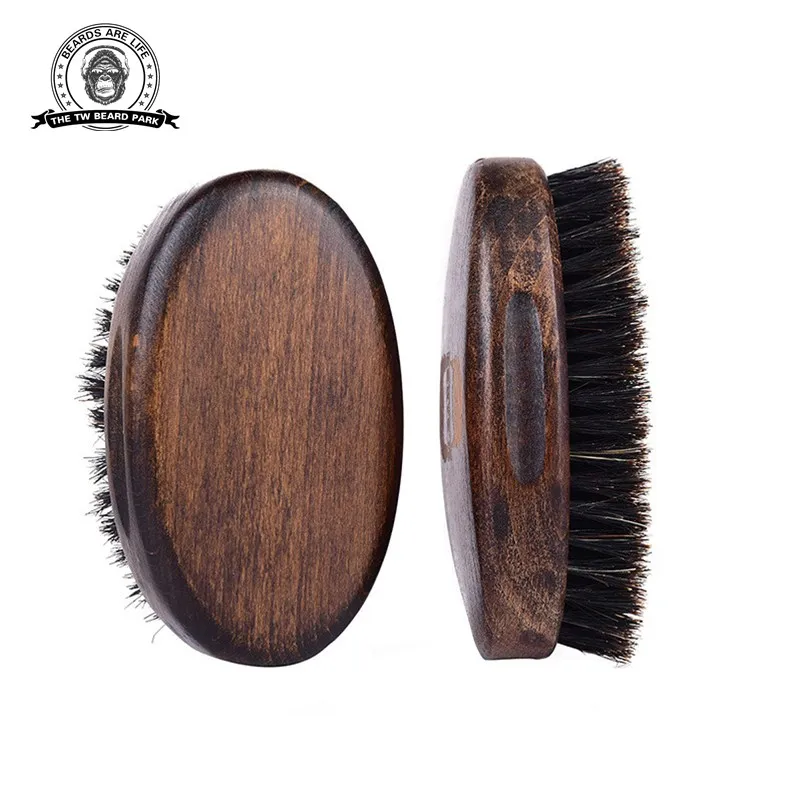 1pcs Boar Bristle Hair Beard Brush Comb for Men, Small Soft Beard Brush, Pocket Travel Men's Wooden Mustache Brush