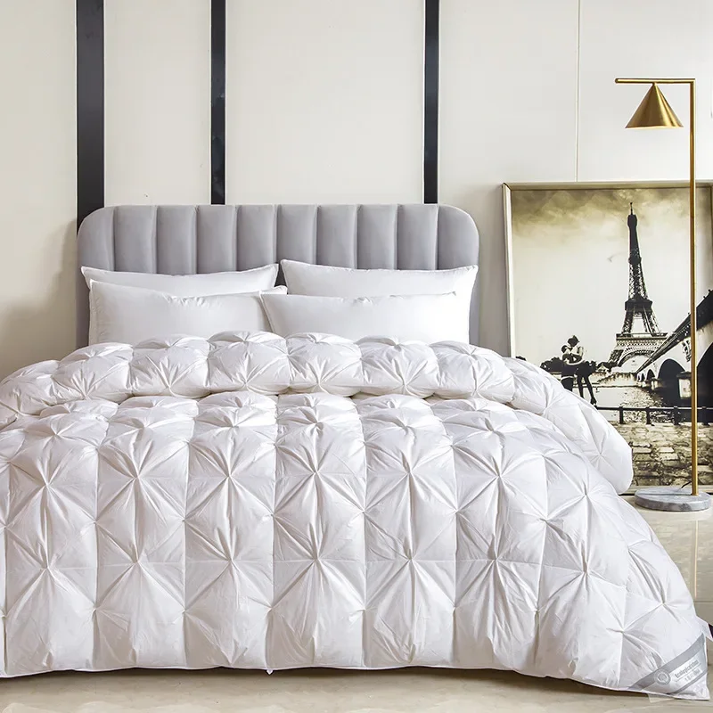 Temperature controlled down quilt white goose down quilt single person cotton quilt with thickened core for warmth and comfort bed comforter