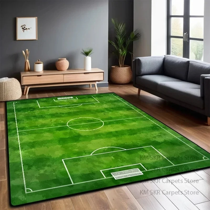 Soccer Field Large Area Sports Theme Rugs Decoration Home Living Room Fluffy Soft Carpet 200×300 Bedroom Game Pitch Mat Kids 4