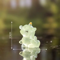 Luminous Cartoon Unicorn Miniature for Home Decoration - Cute Kawaii Collectible Statue (1)