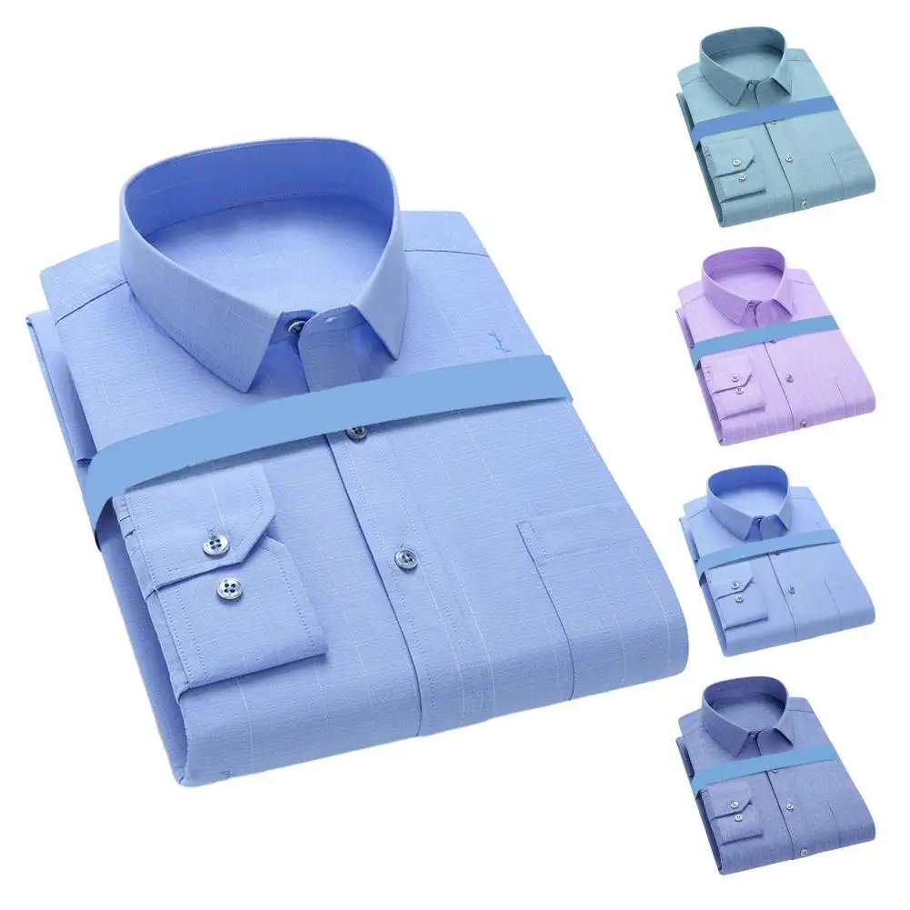 

Полосатая рубашка с воротником на пуговицах, мужской кардиган, рубашка в официальном деловом стиле, приталенная рубашка для отца среднего возраста с длинными рукавами
