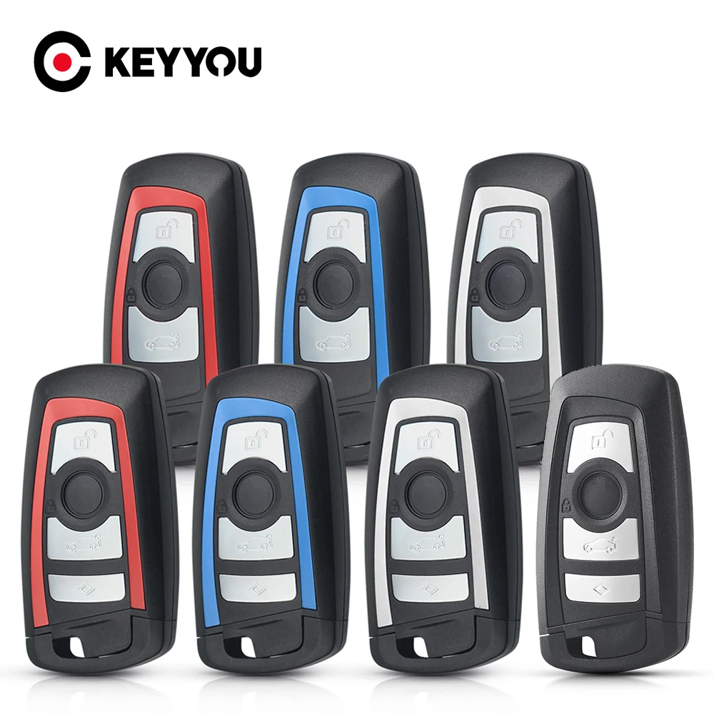 

KEYYOU 3/4 Button Smart Remote Car Key Shell Fob For BMW CAS4 F 3 5 7 Series E90 E92 E93 X5 F10 F20 F30 F40 Key Case Cover