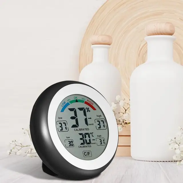 Kerek Nedves Hőmérő Háztartási Hálószoba Baba Szoba Digitális Kijelző Hőmérséklete És Páratartalom Mérő Beltéri - Image 4
