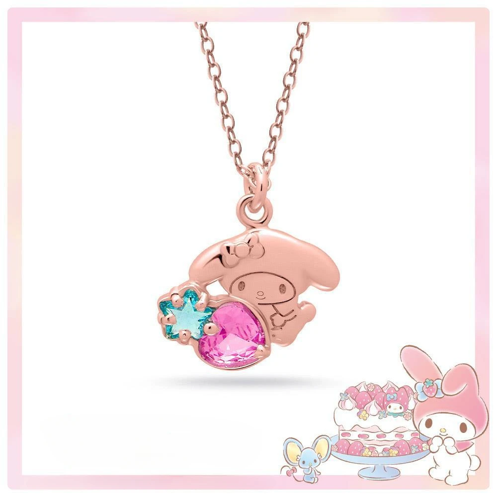 Sanrio Hello Kitty Necklace Cute Melody Cartoon Diamond Bracelet Ring Couple Jewelry Girl Birthday Holiday Gift