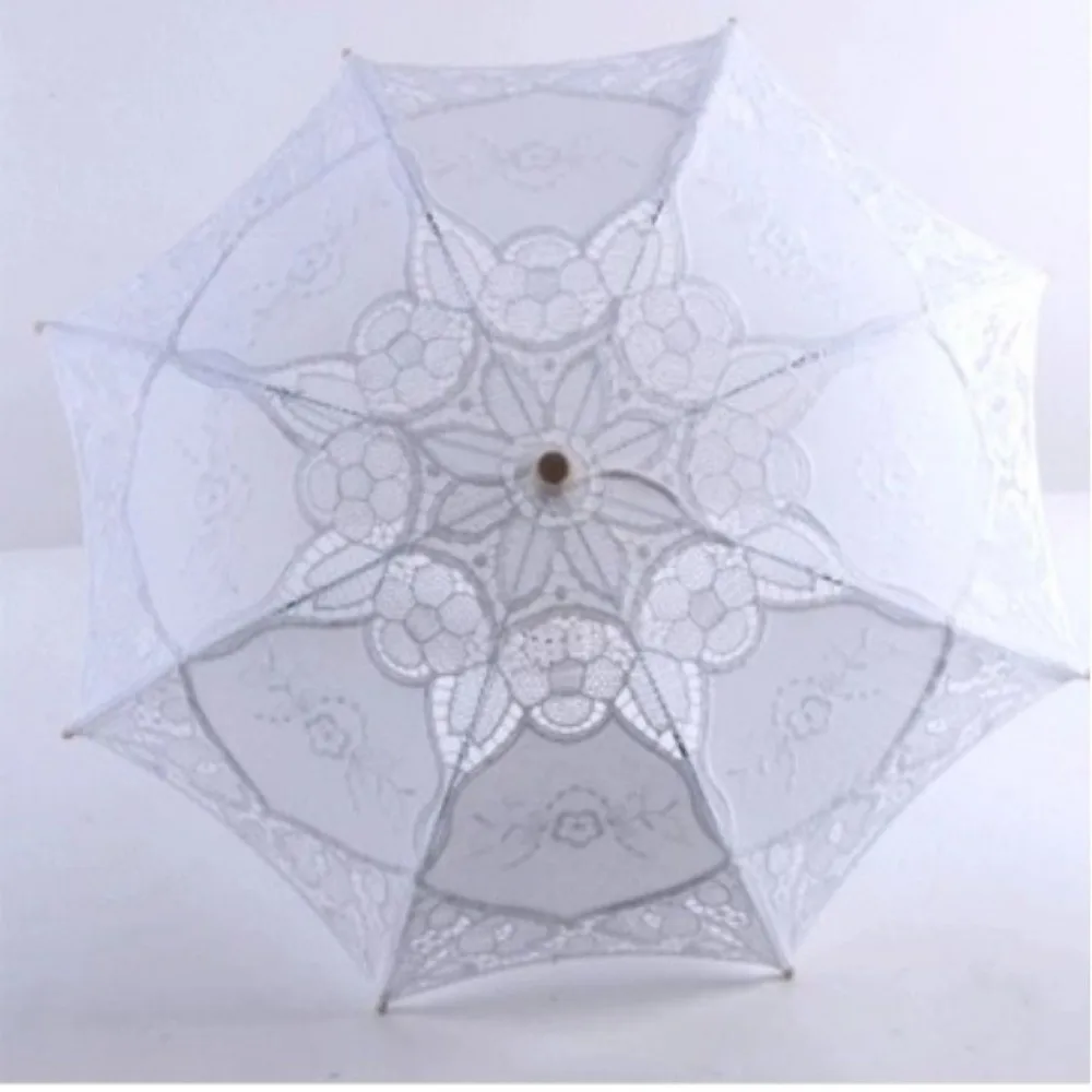 Vintage 26/31/43/53 cm Spitze Sonnenschirm Regenschirm Stickerei Baumwolle Spitze Blumenmädchen Regenschirm Kinder Sonnenschirm Braut Hochzeitsgeschenk – Detail 12