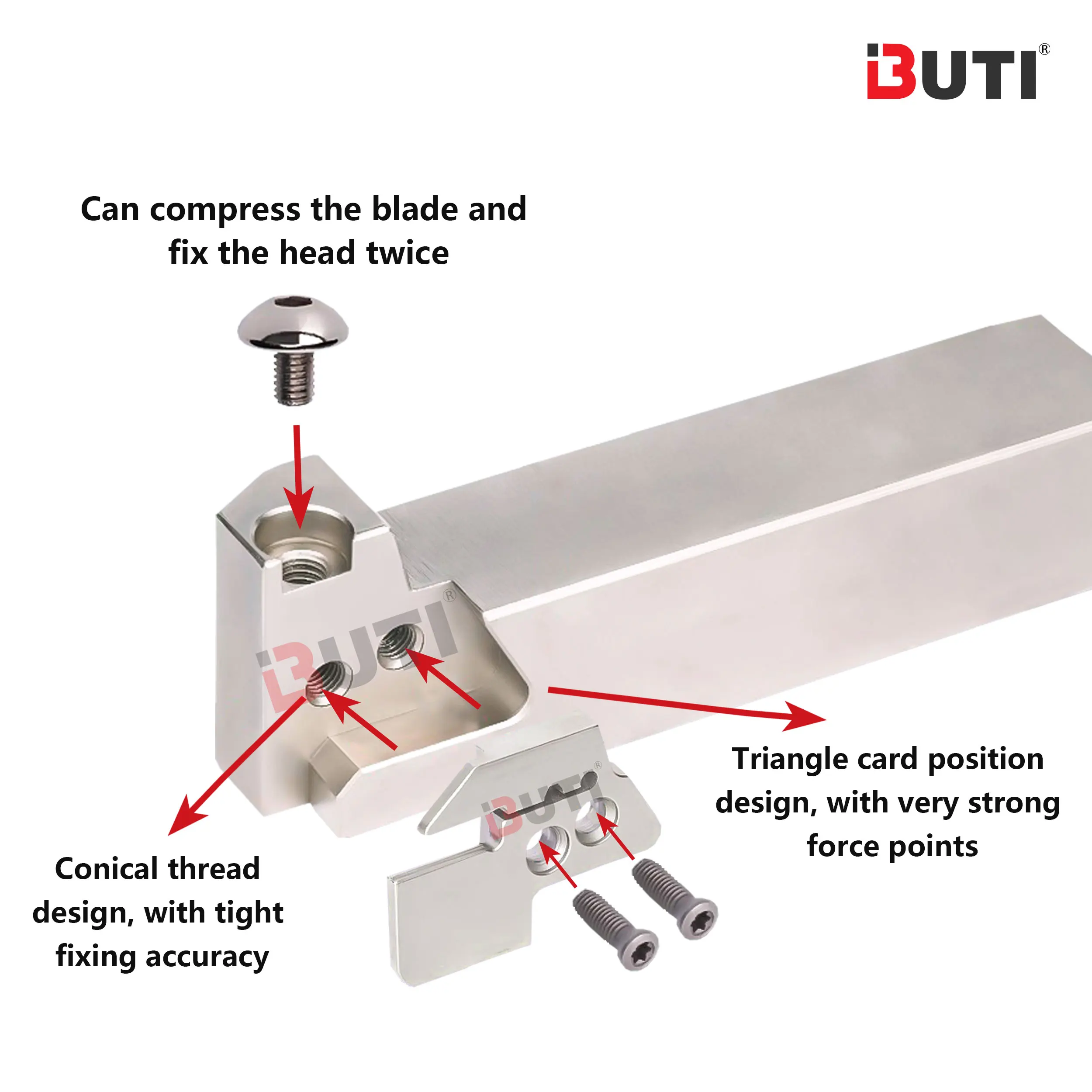 Combination Groove Cutter with Interchangeable Head – Adjustable End Face Cutting Groove Cutter Bar with Extended Cutting Depth Modules for CNC Machining 2