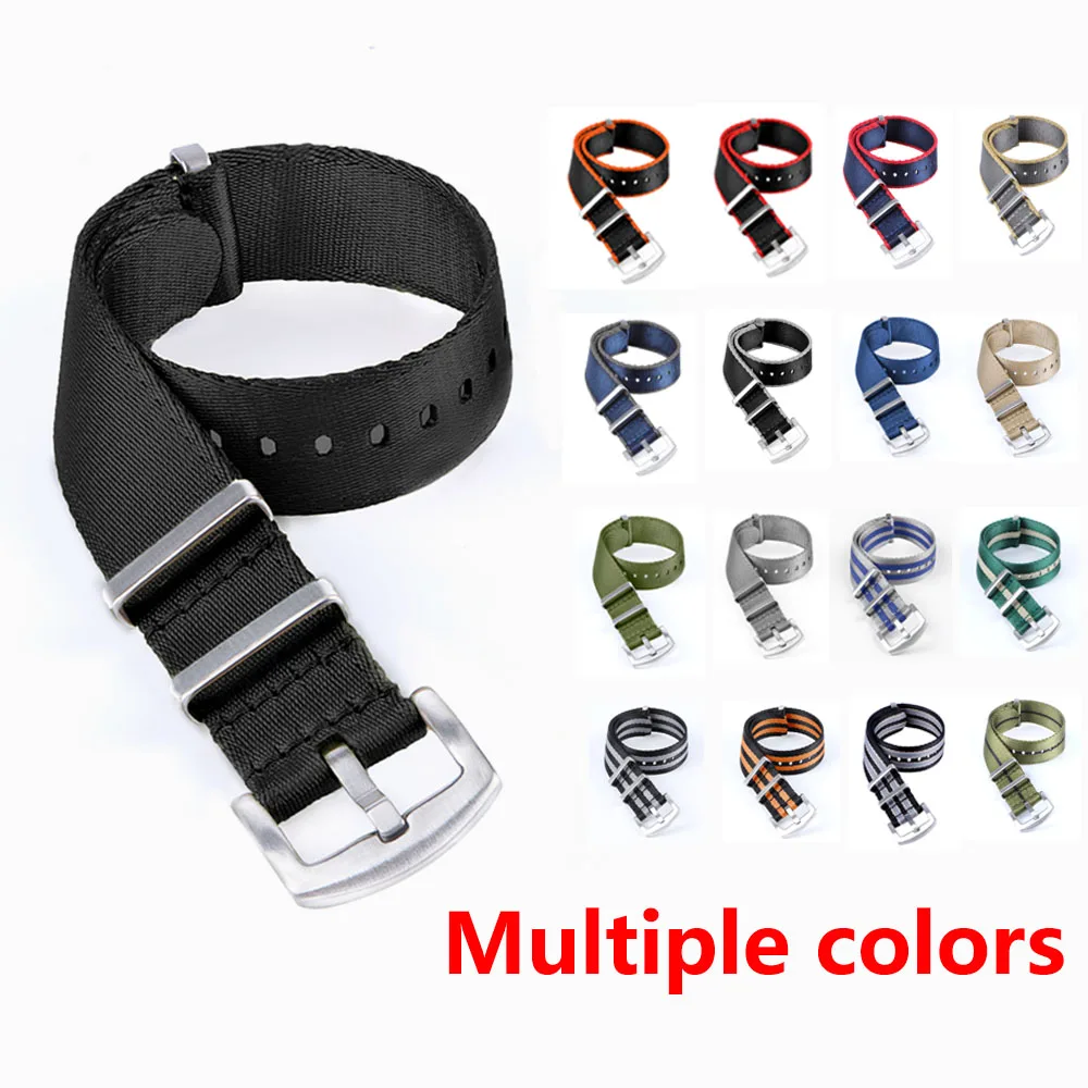 Durable Nylon Fabric Wristband with Stainless Steel Buckle - Available in Multiple Sizes