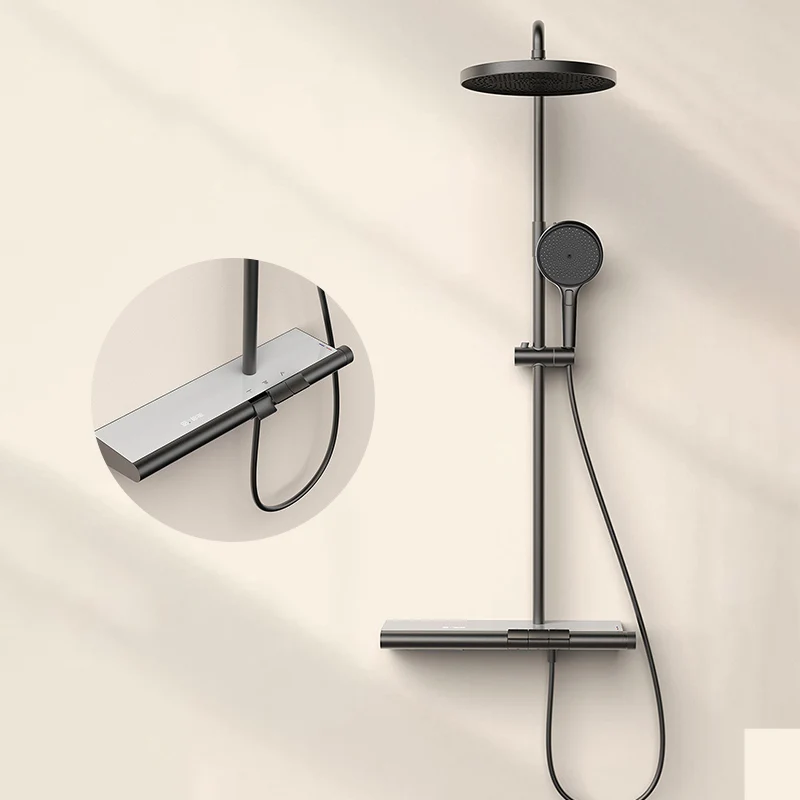 

Digital Rain Shower Set Piano Keys Brass Digital Bathroom Bathroom Bathroom Shelf Shower Pressurized Large Overhead Spray