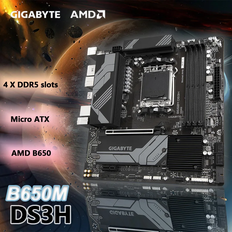 GIGABYTEB650MDS3HAM5LGA1718AMDB650MicroATX3YearWarranty